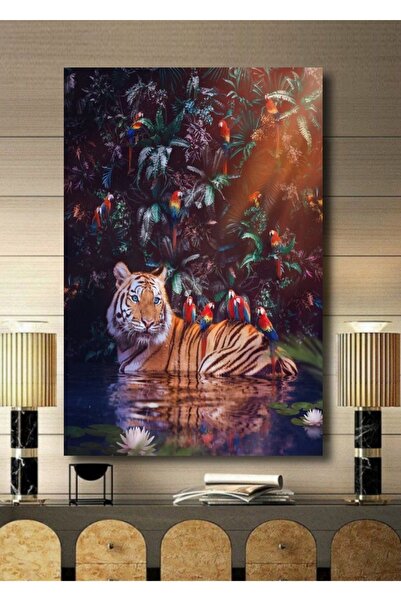 ALAMODECOR Τρισδιάστατη ζωγραφική σε καμβά με θέμα το τροπικό τοπίο