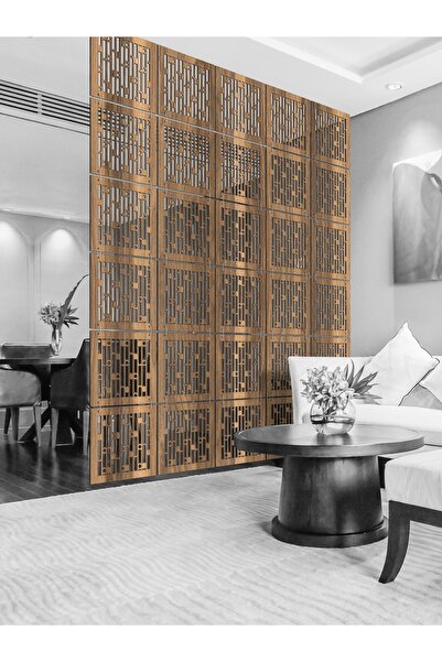 standarts Makta ® Lazer Kesim Sarkıt Paravan, Ahşap Seperatör, Oda Bölücü 4'lü Panel Levha Seti