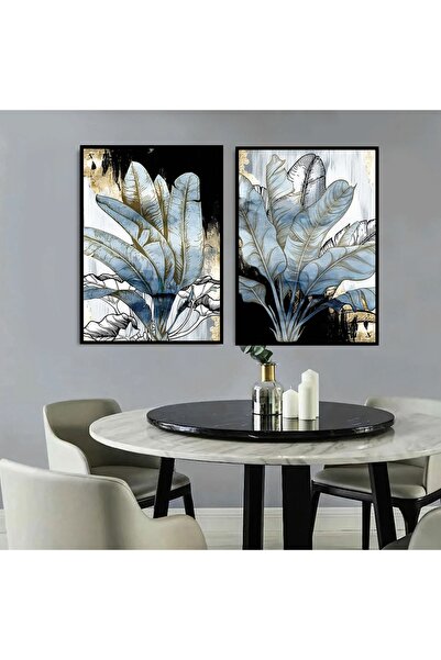 Markazip Siyah Metal Çerçeveli 50x70cm Ikili Kanvas Tablo CTN99-K