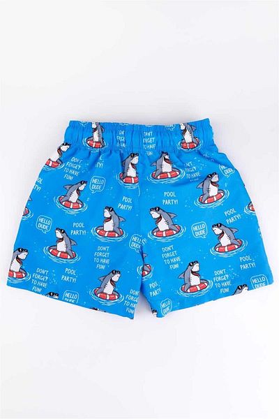 Le Mabelle Costum de baie pentru băieți cu model Blue Shark, pantaloni scurți
