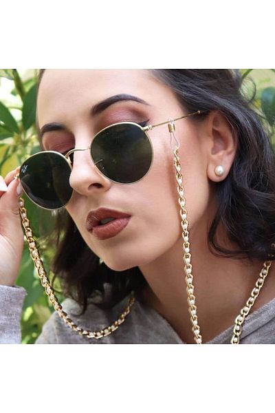 çınar bahçesi New fashion pearl sunglasses chain - neck strap rope metal chain necklace