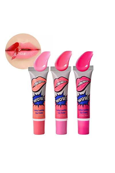 Lesvip's 3 adet suya dayanıklı soyulabilir ruj seti