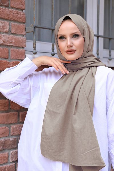 Stella Eşarp Stonewashed Organic Cotton Shawl Milk Coffee