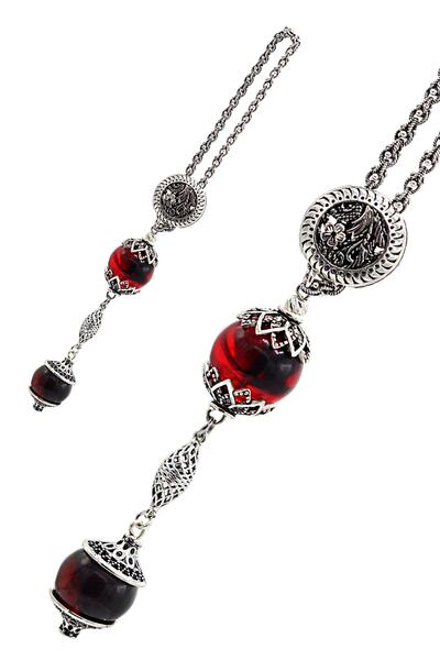 Midyat Nurtaş Gümüş Özel Tasarım Kehribar Taşlı Gümüş Anahtarlık 201022340