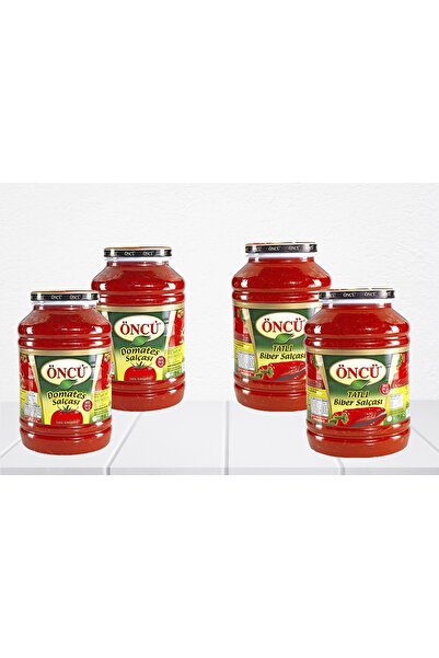 Öncü Domates Salçası 4300 g + Tatlı Biber Salçası 4300 g 4 lü paket