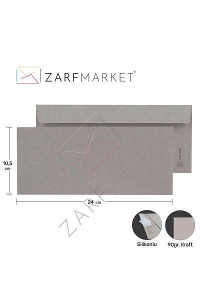 Zarfsan Φάκελος Diplomat Plain 10,5x24 cm 90 gr I.kraft 500 τεμάχια Φάκελος χρημάτων Φάκελος λογαριασμού