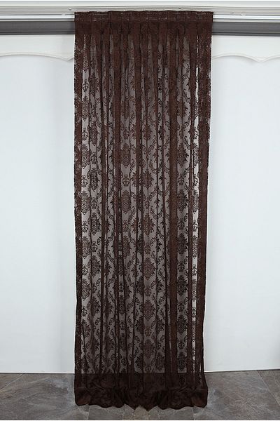 AKÇA TEKSTİL DAMAKS MODEL BLACK BROWN COLOR SINGLE WING Pleated Background Curtain 75*260 cm