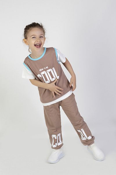 Harika KIDS Boy's Cool Printed Bottom Top Basic Suit Age 2-5