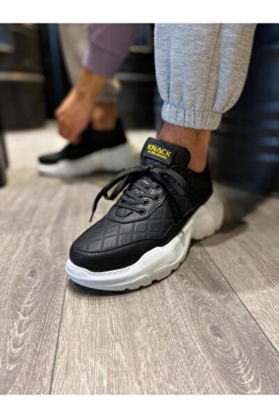 BPM Knack Висока підошва Повсякденне взуття N75 Капітоне Чорне (Біла підошва)