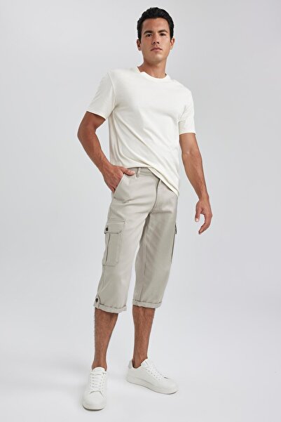 DeFacto Cargo Pocket Belt Detailed Capri Shorts X2095az23sm