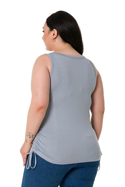DISENTIS MODEST Large Size Thick Strap Viscose Light Gray Body with Tunnels on the Sides