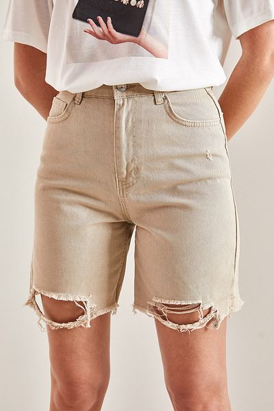 Bianco Lucci Women's Tassel Slit Shorts