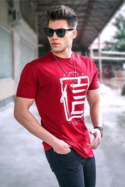 Madmext Μπλουζάκι με στάμπα Claret Red Oversize 5390