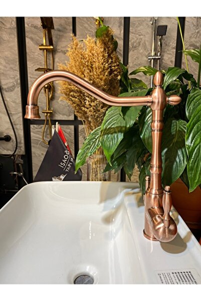 İSAOĞLU YAPI Mat Bakır Mutfak Bataryası Arıtmalı Mutfak Musluğu Zen Design Ba...