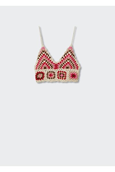 MANGO Woman Kroşe Cropped Bluz