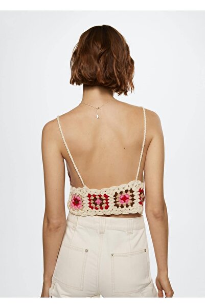 MANGO Woman Kroşe Cropped Bluz
