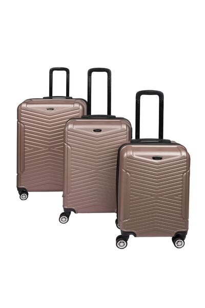 FATELLA UNISEX 3LÜ BÜYÜK-ORTA-KÜÇÜK BOY SEYAHAT ÇANTASI PLASTİK VALİZ SETİ