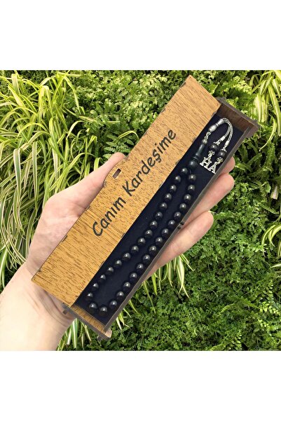 KANUNİ TESBİH Design argintiu Glob tăiat cu litere detaliat Oltu Stone Tasbih