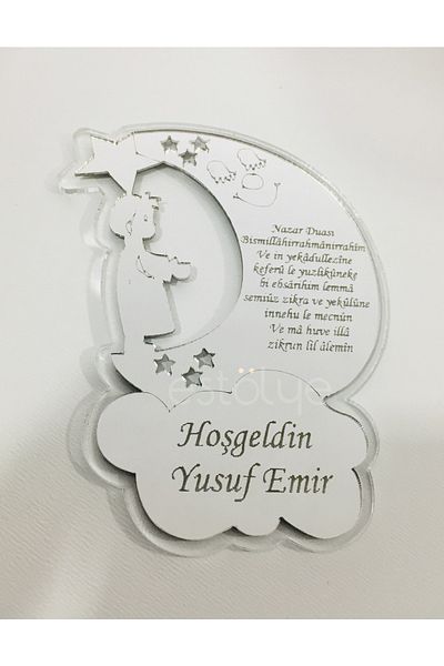 estölye Baby Boy Evil Eye Prayer Magnet 25 Pieces Transparent Silver Plexiglass G2F20126Z5