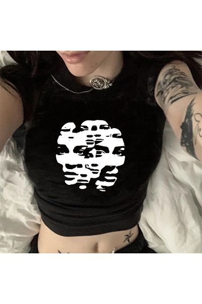 Touz Y2k Face To Face - Black Crop Blunt