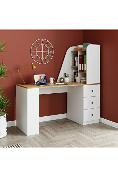 ROOMART DELTA RAFLI ÇALIŞMA MASASI , ÇEKMECELİ ÇALIŞMA OFİS MASASI SAĞ MAT BE...