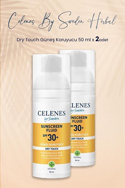 Celenes By Sweden Herbal Dry Touch Güneş Koruyucu 30 Spf 50 ml x 2 Adet
