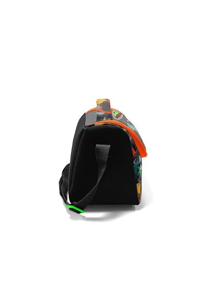 Coral High Black Gray Dinosaur Patterned Children's Lunchbox - 11744