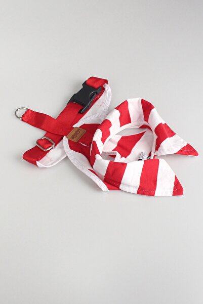 Globodepo Köpek Koşum Kaçış Önleyici Göğüs Gövde Tasması Ayarlanabilir Yakalı Bandanalı Aksesuarlı