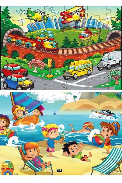 GÖNÜL YAYINCILIK 20x30cm Boyamalı Yapboz Seti 4'lü - 4 çeşit yapboz