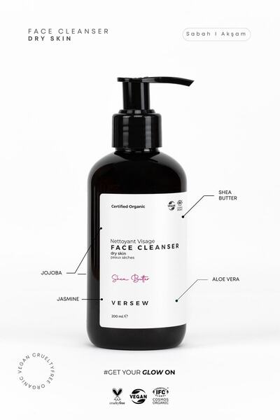 VERSEW Organik Arındırıcı & Canlandırıcı Yüz Temizleme Jeli Kuru Ciltler 200 ml