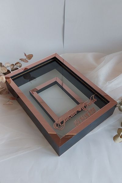 Verda Çerçeve Model nou Ledless 25x35 Cm Model Design Rose Box Memory Frame cu Black-rose Photo Area!