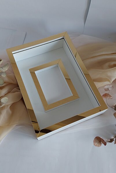 Verda Çerçeve 25x35 Cm Gold-white Photo Area Model Design Rose Box Memory Frame!New Model Frame!