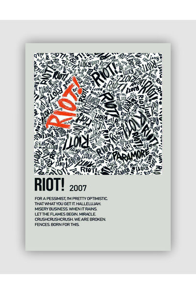 fırsatlar diyarı Paramore - Riot! Duvar Posteri - Duvar Dekoru - Kalın Kağıt ...