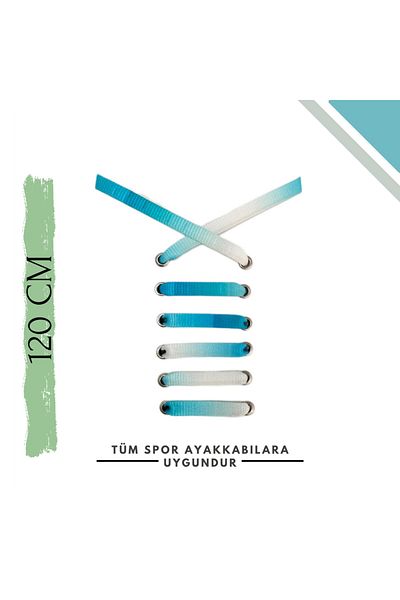 MAG 120cm Light Blue - White Color Gradient Sports Shoelace
