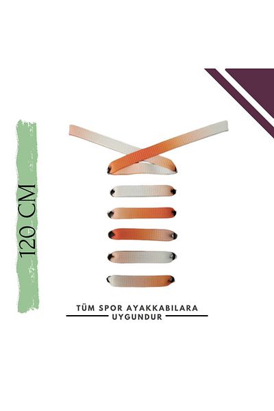 MAG 120cm White - Orange Color Gradient Sports Shoelace