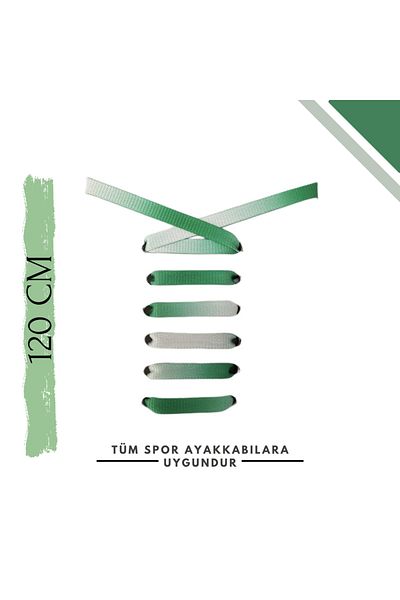 MAG 120cm White - Green Color Gradient Sports Shoelace