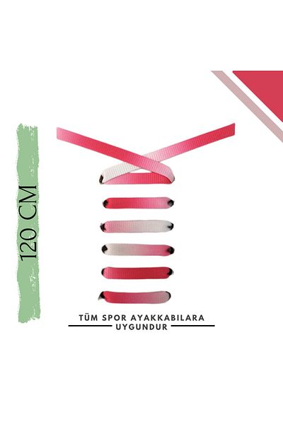 MAG 120cm White - Pink Color Gradient Sports Shoelace