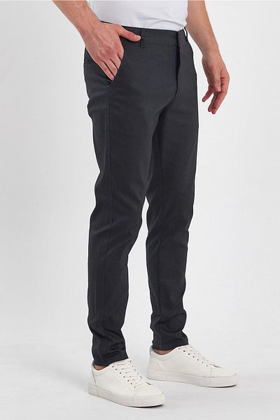 MODAMESTO Men's Smoked Slim Fit Cotton Dobby Chino Trousers