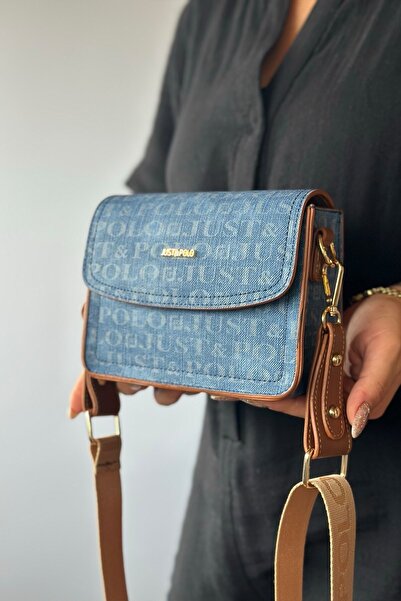 Just Polo حقيبة كتف نسائية يومية صغيرة الحجم مطبوعة بطبعة مونوغرام موديل جديد...