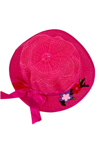 BEOJE KIDS Καπέλο για κορίτσια Beoje Μοντέλο με ψάθινο φιόγκο με γυαλιστερή φ...