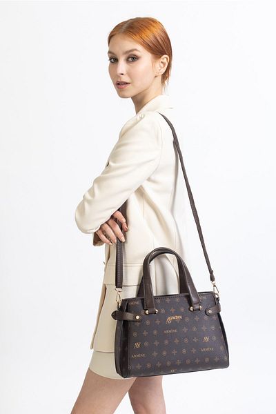 Armine 172 Printed Women's Handbag, Shoulder Bag Brown Printed