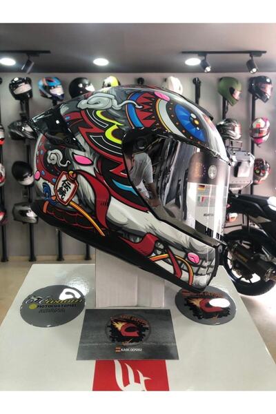 Sway SW 861 Carbon Kapalı Full Face Motosiklet Kaskı (Tasarımlı)