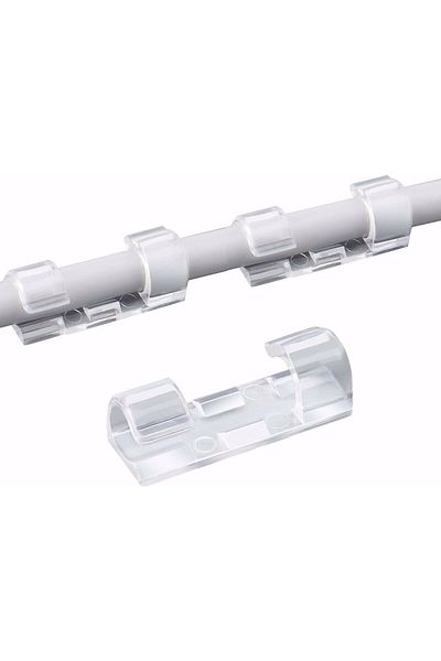 Neler Geldi Neler 20 Pieces Cable Fixer - Wall Tile and Glass Cable Holder Adhesive Clip