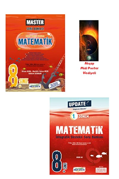 Okyanus Yayınları 8.Sınıf Master Matematik Soru Bankası ve Update 1.Dönem Mat...