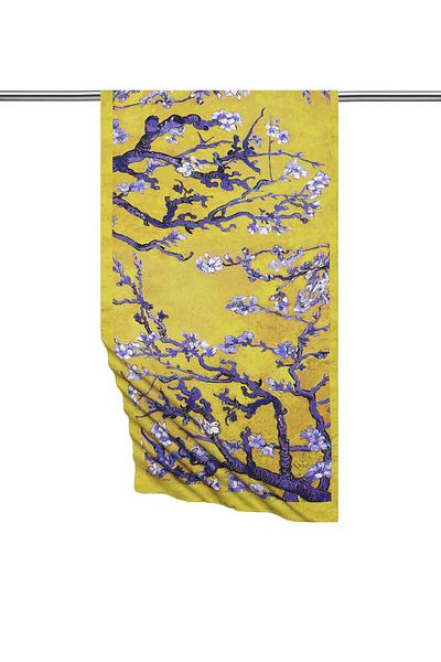 Bursa İpek Oil Green Almond Flower Silky Scarf