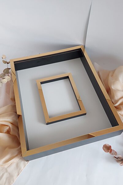 Verda Çerçeve 40x50 Cm Black-gold LED-Free Rose Memory Frame with Photo Section!!Rose Memory Frame