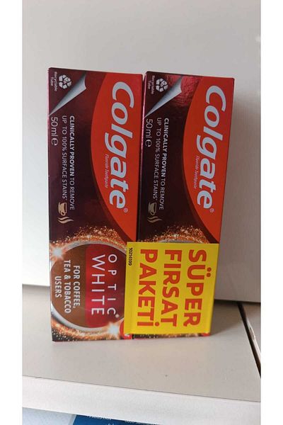 Colgate toothpaste 2 pcs optic white coffee and tea