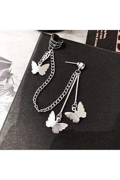 Köstebek Aesthetic Butterfly Patterned Cartilage Stud Earrings