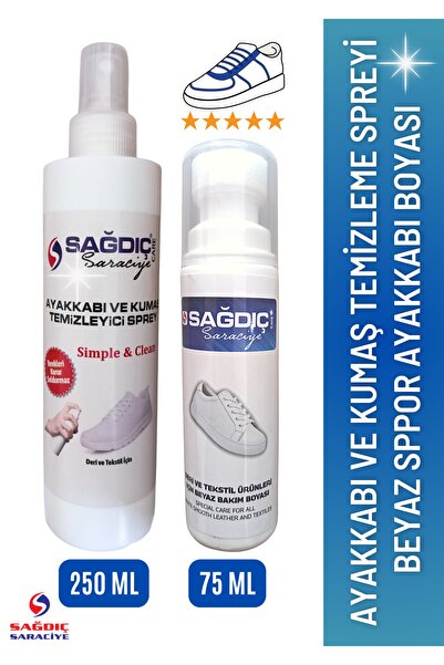 Sağdıç Saraciye Beyaz Spor Ayakkabı Temizleyici Sprey 250 ML ve Beyaz Spor Ay...