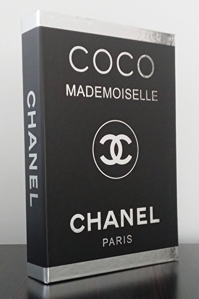 BayCazip صندوق ديكور للكتب بتصميم كوكو باللون الأسود والفضي